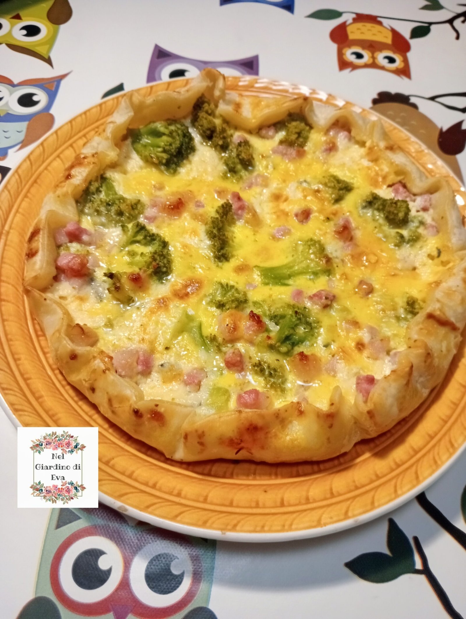 torta salata con broccoli gorgonzola e pancetta