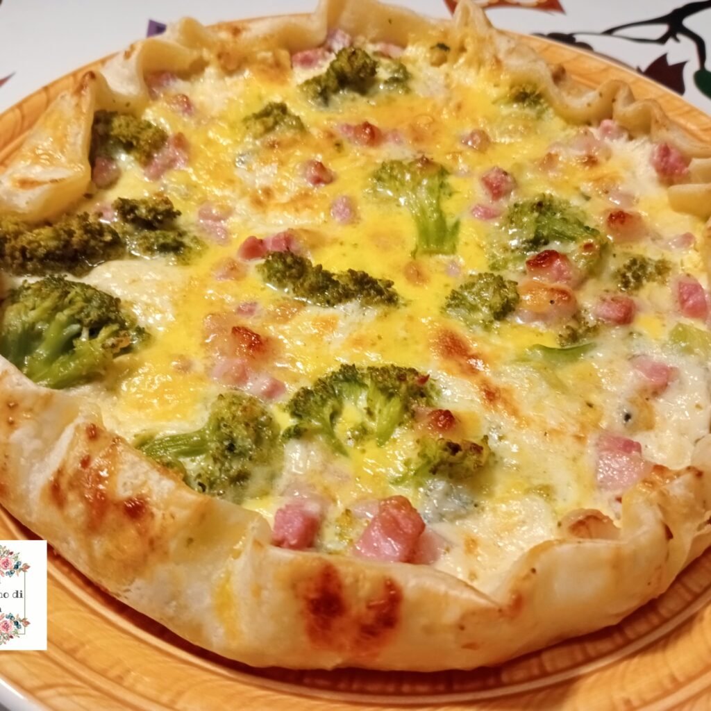 Torta Salata con Broccoli gorgonzola e pancetta